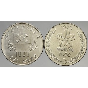 Korea Jižní. 1000 won 1981, 1982. KM-25, 28