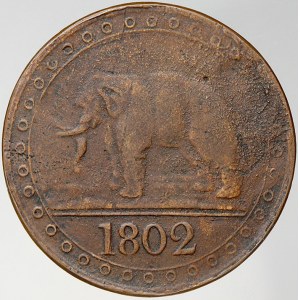 Sri Lanka (Ceylon). Jiří III. (1802-20). 1/48 rixdollar 1802. KM-75