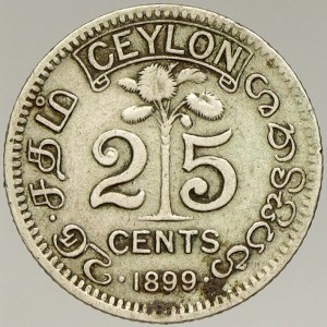 Sri Lanka (Ceylon). 25 cent 1899. KM-95