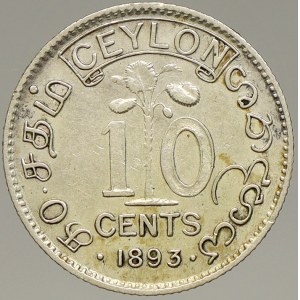 Sri Lanka (Ceylon). 10 cent 1893. KM-94