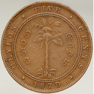 Sri Lanka (Ceylon). 5 cent 1870. KM-93