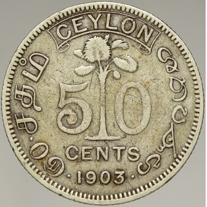 Sri Lanka (Ceylon). Edward VII. (1901-10). 50 cent 1903. KM-99