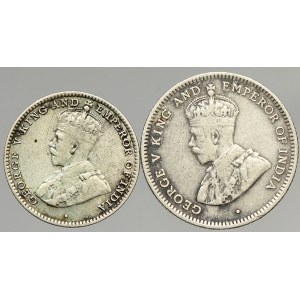 Sri Lanka (Ceylon). 25 cent 1913. 10 cent 1911. KM-104, 102