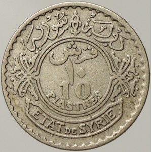 Sýrie. 10 piastrů 1929. KM-72