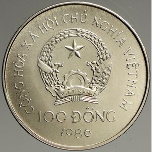Vietnam. 10 dong 1986 (Ag) OH – lyžař (raž. 5000 ks). KM-23.1