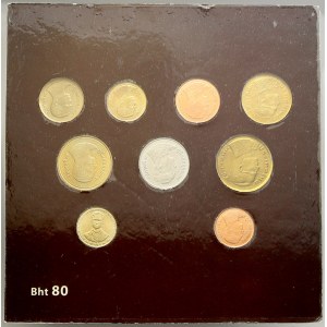 mimoevropské mince – sady oběhových mincí. Thajsko. Turistická sada oběhových mincí (9 ks), papírový přebal