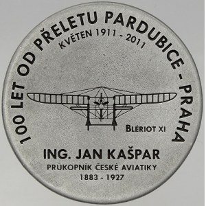 ČNS, pob. Pardubice. Přelet ing. Jana Kašpara z Pardubic do Prahy 1911 – 2011.