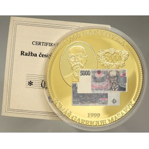 ostatní numismatické ražby. Medaile připomínající bankovky ČR – 5000 Kč 1999.