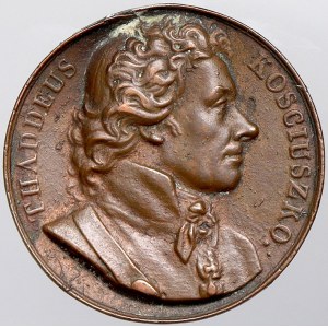 evropské medaile. Francie. Thaddeus Koschuszko 1818. Portrét, opis / nápisy (série med. Durand).