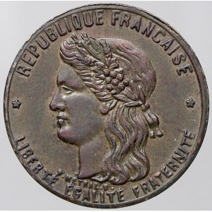 evropské medaile. Francie. Žeton k 1. výročí založení unie Solidarita 1870. Měď 25 mm