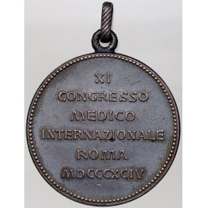 evropské medaile. Itálie. XI. mezinárodní lékařský kongres Řím 1894.