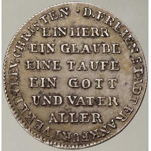 evropské medaile. Německo - Frankfurt. Medaile (Ag odražek 2 dukátu) k 300. výročí reformace 1817.
