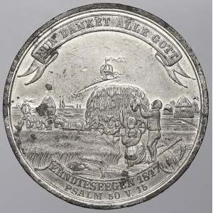 evropské medaile. Německo - Halle. Med. na „těžkou dobu“ 1846 - 1847 (Theure Zeit).