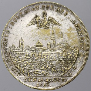 evropské medaile. Německo – Sasko. Bitva u Lipska 1813.