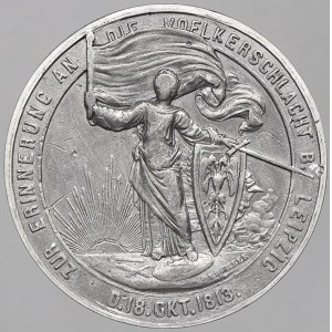 evropské medaile. Německo – Sasko. 50. výročí bitvy národů u Lipska 1813 – 1863