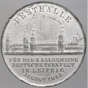 evropské medaile. Německo – Sasko. 3. slavnost turnerů v Lipsku, srpen 1863. 
