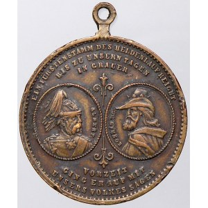 evropské medaile. Německo – Sasko. 800 let domu Wettinů 1089 – 1889. Bronz 28,5 mm, pův. ouško. n. hr.