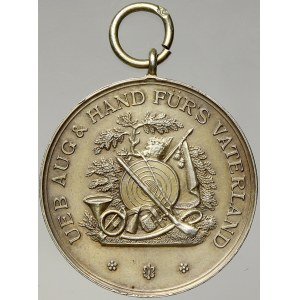 evropské medaile. Německo. 1. cena v mistrovské střelbě Querfurt 1894. Ag 34 mm