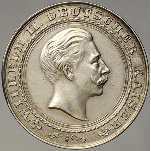 evropské medaile. Německo. Wilhelm II. Střelecká medaile Schönbeck a/Elbe 1848-1898. Ag 39 mm