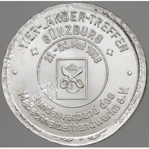 evropské medaile. Rakousko, rep. Spolkové setkání spolku krejčích v Günzburgu 1998. Ražba na levant. tolaru MT. Ag 42 mm