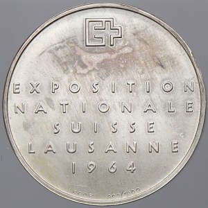 evropské medaile. Švýcarsko. Národní expozice Lausanne 1964. Ag 0.900 (15 g) 30 mm