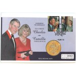 evropské medaile. Velká Británie. Svatba prince Charlese a Camilly 2005, baleno v „mincovním dopise“