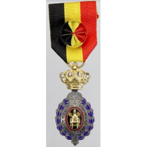 Belgie. Medaile „Habilete Moralite“ Za II. sv. válku. BK, smalty, zlacený střed, zlacená korunka, stuha s rozetou