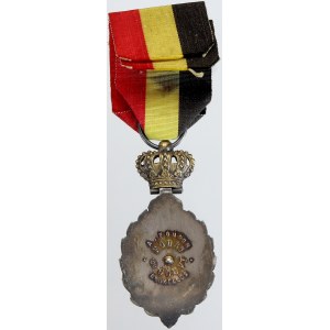 Belgie. Medaile „Habilete Moralite“ za pracovní morálku, rub výrobce A. Fonson – Bruxelles.