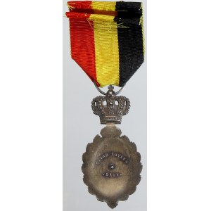 Belgie. Medaile „Habilete Moralite“ za pracovní morálku, rub výrobce E. Van Zuylen – Bruxelles.