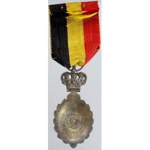 Belgie. Medaile „Habilete Moralite“ za pracovní morálku, rub výrobce Fonson & C. – Bruxelles.