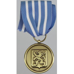 Belgie. Medaile Za zásluhy pro personál belgických obranných sil a zahraničních ozbrojených sil. Bronz, stuha