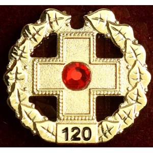 odznaky zdravotnictví. Český červený kříž – odznak za 120 odběrů krve. Orig. etue