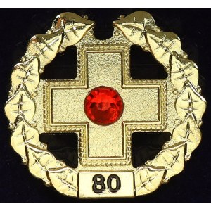 odznaky zdravotnictví. Český červený kříž – odznak za 80 odběrů krve. Orig. etue