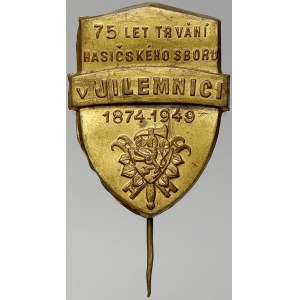 ostatní odznaky ČSR, ČSSR. Jilemnice (okr. Semily). 75 let hasičského sboru 1874 – 1949.