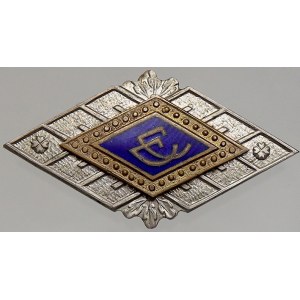 vojenské odznaky – Litva. Odznak absolventa Vysoké vojenské školy (1993). BK 35 x 19 mm, šroub s matkou