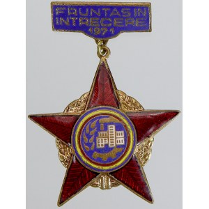 zahraniční odznaky – Rumunsko. Pam. odznak soutěže „FRUNTAS IN INTRCERE“ 1971.