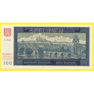 Protektorát Č + M. 100 K 1940, s. 04A. H-33aS1. perf. SPECIMEN