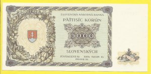 Slovensko 1939 – 1945. 5000 Ks 1944, s. 5In. H-N3a