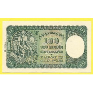 Československo 1944-45. 100 Ks 1940/(45), s. M1. H-63a1S2A. perf. SPECIMEN