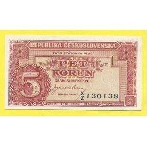 ČSR 1945 – 1953. 5 Kčs (1945), s. X/Z. H-70aS3. perf. S