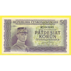 ČSR 1945 – 1953. 50 Kčs (1945), s. MD. H-73aS1. perf  3m.d.