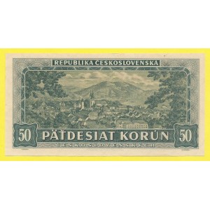 ČSR 1945 – 1953. 50 Kčs 1948, s. A43. H-82a2S1. perf. 3 m.d. 