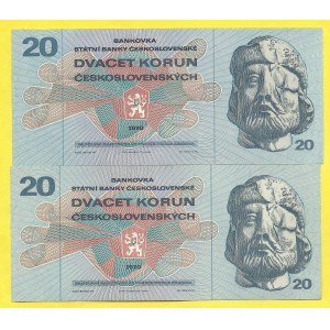 ČSR – ČSSR 1953 – 1989. 20 Kčs 1970, s. F42, H50. H-104a