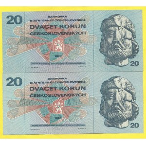 ČSR – ČSSR 1953 – 1989. 20 Kčs 1970, s. L72, L86. H-104a