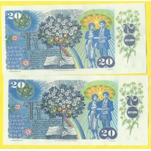 ČSR – ČSSR 1953 – 1989. 20 Kčs 1988, s. H56, H61. H-109a