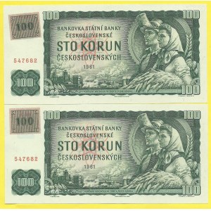 Česká republika. 100 Kč/Kčs 1961/(93), s. G80, 83. H.-CZ4b. stejné číslo