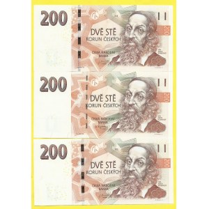 Česká republika. 200 Kč 1998, 2018, s. G01, H01, W01. H-CZ24a, 32a. první serie
