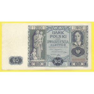 Cizí platidla na našem území. 20 zlotych 1936, s. BD. H-PL7