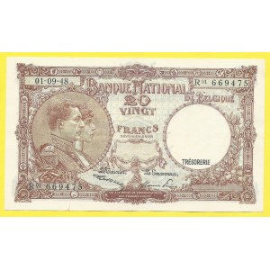 Belgie. 20 frank 1948, s. R01. Pick-116