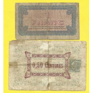 Francie. Lyon. 1 frank 1916, Seilles 50 centimes 1914